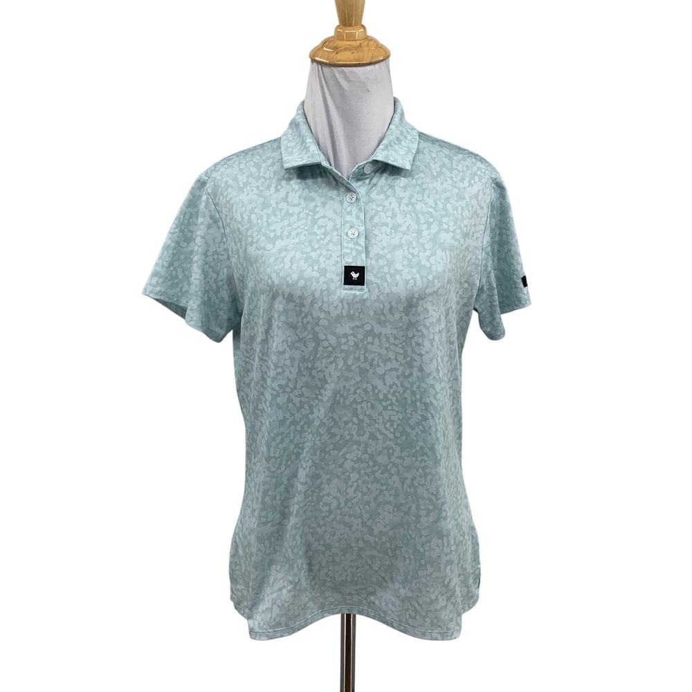 Bad Birdie Shirt Womens M Medium Waterfall Salt Shaker Polo Button Placket Golf